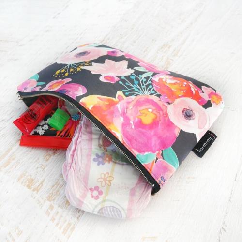 A printed floral custom nappy clutch 